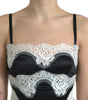 Dolce & Gabbana Black White Lace See Through A-Line Sleeveless Dress