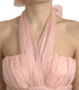 Dolce & Gabbana Pink Silk Chiffon Halter A-line Pleated Midi Dress