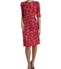 Dolce & Gabbana Multicolor Floral Poppy Print Sheath Dress