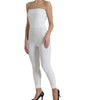 Dolce & Gabbana White Nylon Strapless Bodycon Jumpsuit Dress