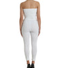 Dolce & Gabbana White Nylon Strapless Bodycon Jumpsuit Dress