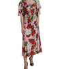 Dolce & Gabbana Multicolor Floral Crystal Embellished A-line Dress