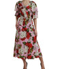 Dolce & Gabbana Multicolor Floral Crystal Embellished A-line Dress