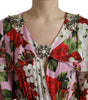 Dolce & Gabbana Multicolor Floral Crystal Embellished A-line Dress