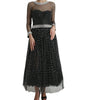 Dolce & Gabbana Black Crystal Embellished A-line Gown Dress