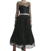 Dolce & Gabbana Black Crystal Embellished A-line Gown Dress