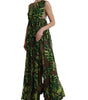 Dolce & Gabbana Green Banana Leaf Sleeveless Long Maxi Dress