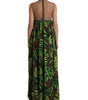 Dolce & Gabbana Green Banana Leaf Sleeveless Long Maxi Dress