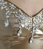 Dolce & Gabbana Metallic Gold Crystal Embellished Gown Dress