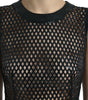 Dolce & Gabbana Black Sequined Sleeveless Mesh Layered Gown Dress