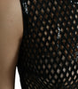 Dolce & Gabbana Black Sequined Sleeveless Mesh Layered Gown Dress