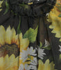 Dolce & Gabbana Black Sunflower A-line Pleated Maxi Dress