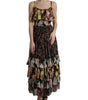 Dolce & Gabbana Multicolor Floral Chiffon Tiered Maxi Dress