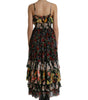 Dolce & Gabbana Multicolor Floral Chiffon Tiered Maxi Dress