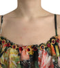 Dolce & Gabbana Multicolor Floral Chiffon Tiered Maxi Dress