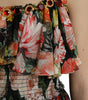Dolce & Gabbana Multicolor Floral Chiffon Tiered Maxi Dress