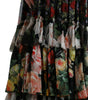 Dolce & Gabbana Multicolor Floral Chiffon Tiered Maxi Dress