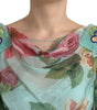 Dolce & Gabbana Blue Floral Print Tiered Long Maxi Dress