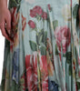 Dolce & Gabbana Blue Floral Print Tiered Long Maxi Dress
