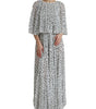 Dolce & Gabbana White Polka Dot A-line Pleated Maxi Dress