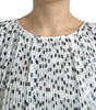 Dolce & Gabbana White Polka Dot A-line Pleated Maxi Dress