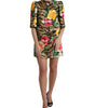Dolce & Gabbana Multicolor Tiger Floral Print Shift Mini Dress