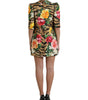Dolce & Gabbana Multicolor Tiger Floral Print Shift Mini Dress