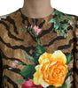 Dolce & Gabbana Multicolor Tiger Floral Print Shift Mini Dress