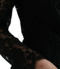 Dolce & Gabbana Black Lace Crystal Embellished Sheath Dress
