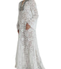 Dolce & Gabbana White Lace Crystal Embellished Shift Dress