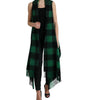 Dolce & Gabbana Black Green Buffalo Check Poncho Coat Jacket