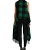 Dolce & Gabbana Black Green Buffalo Check Poncho Coat Jacket