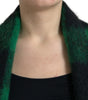 Dolce & Gabbana Black Green Buffalo Check Poncho Coat Jacket