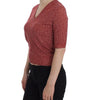 Dolce & Gabbana Red Wool Tweed Short Sleeve Sweater Pullover