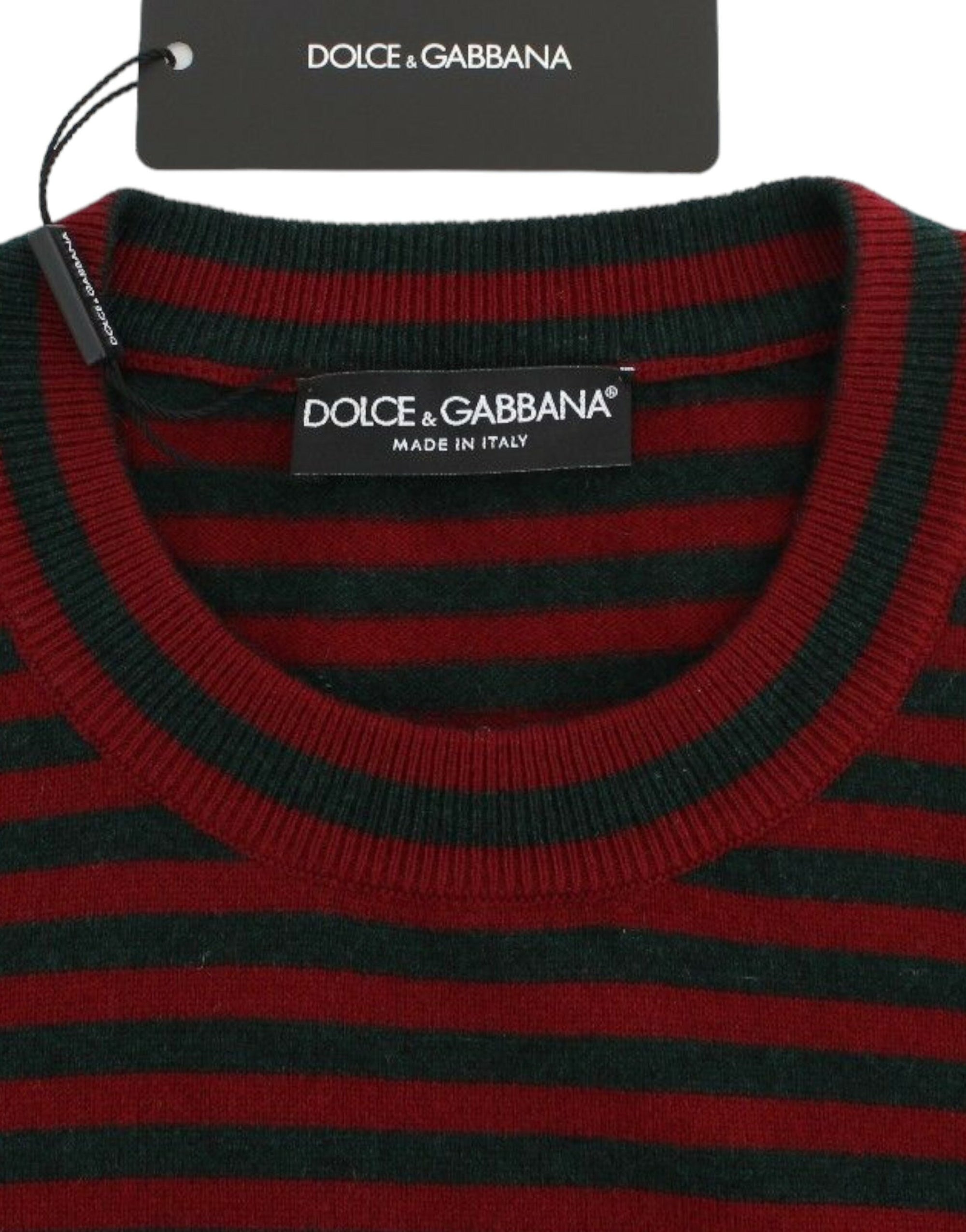 Dolce &amp; Gabbana Elegant Striped Cashmere Crewneck Sweater