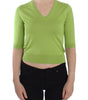 Dolce &amp; Gabbana Emerald Green Wool V-Neck Pullover
