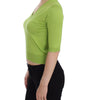 Dolce &amp; Gabbana Emerald Green Wool V-Neck Pullover