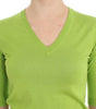 Dolce &amp; Gabbana Emerald Green Wool V-Neck Pullover
