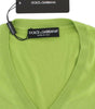 Dolce &amp; Gabbana Emerald Green Wool V-Neck Pullover