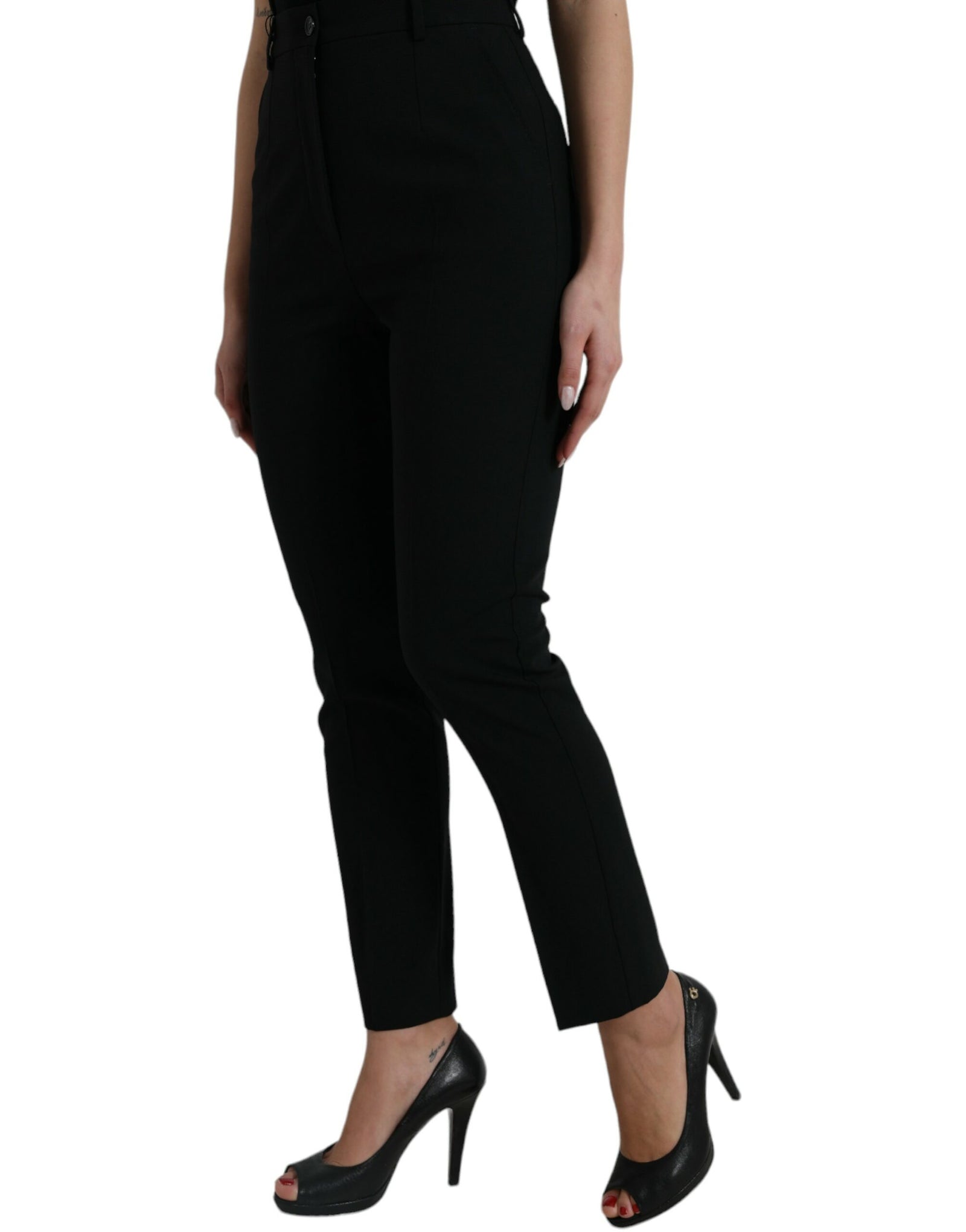 Dolce &amp; Gabbana Elegant High Waist Tapered Wool Pants