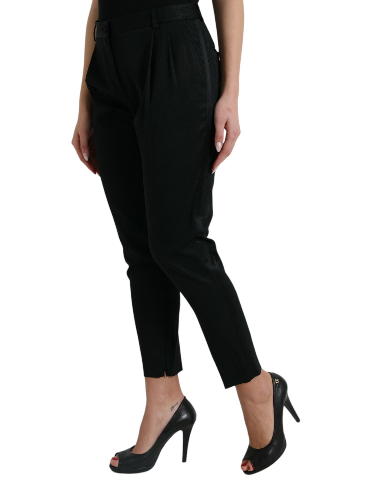 Dolce &amp; Gabbana Elegant High-Waist Tapered Cropped Pants