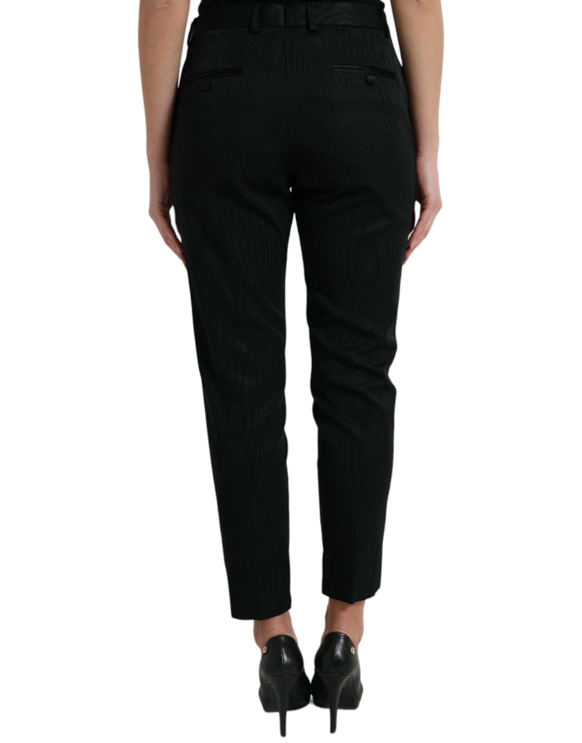 Dolce &amp; Gabbana Elegant High-Waist Tapered Cropped Pants