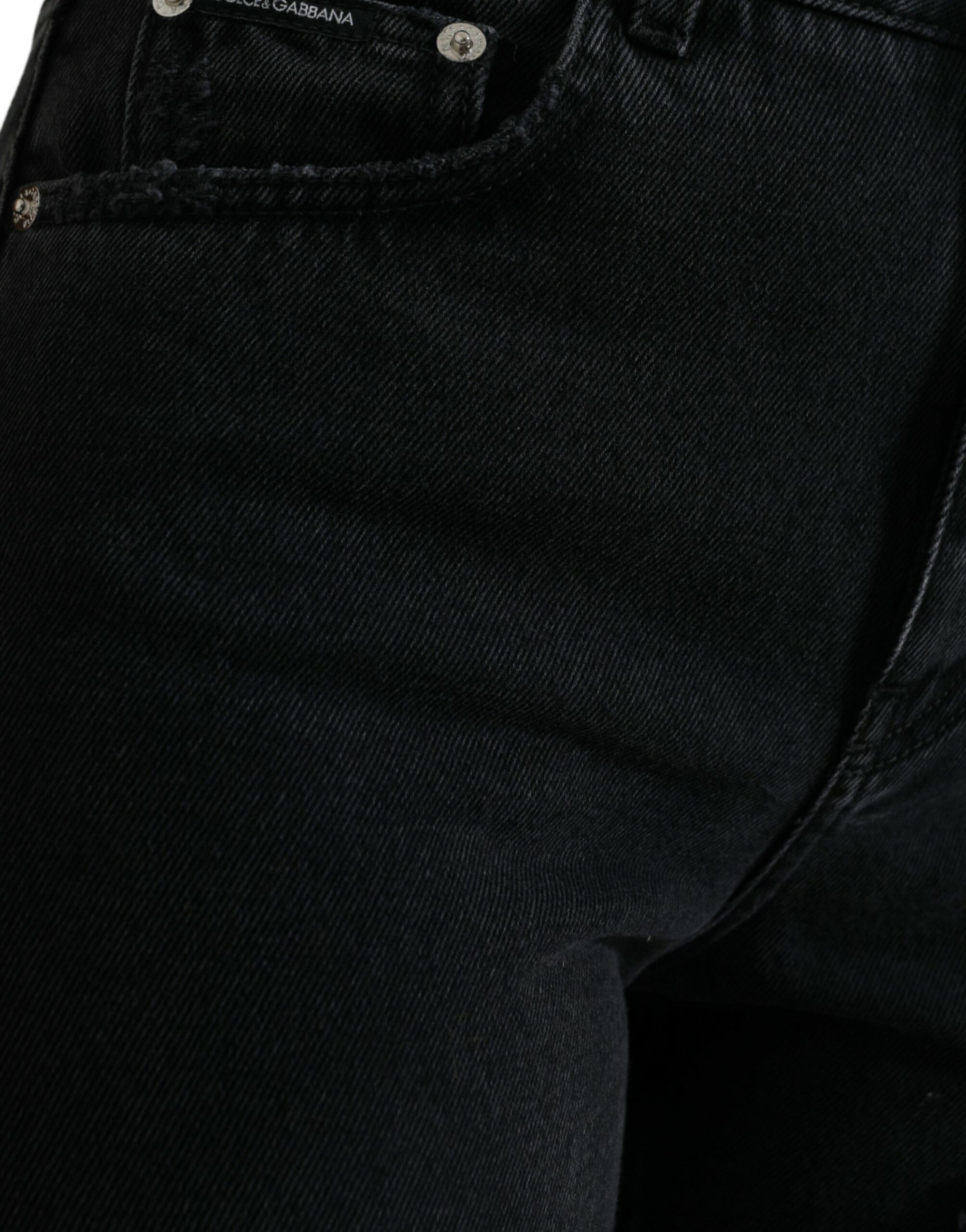 Dolce &amp; Gabbana Elegant High-Waist Black Stretch Jeans