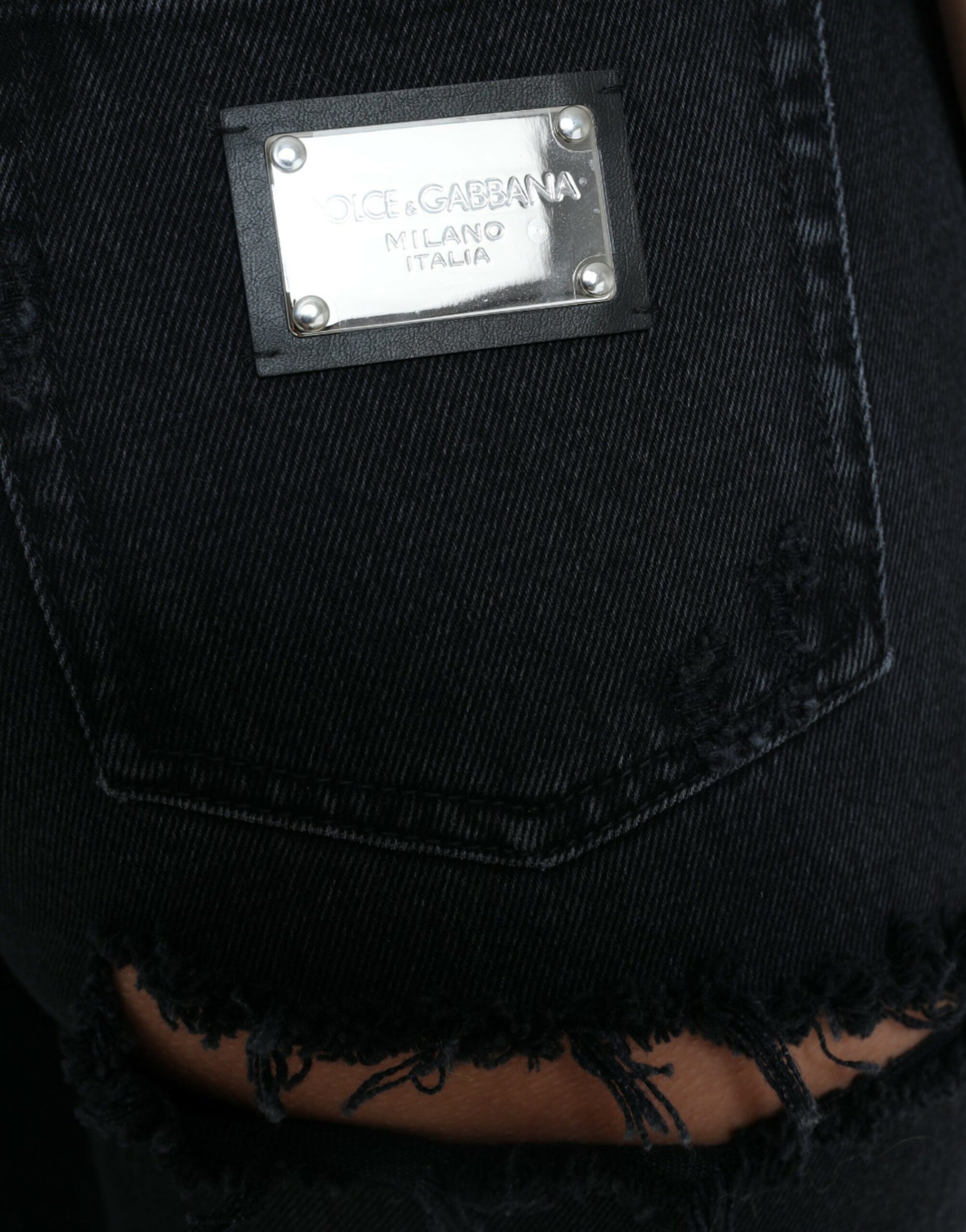 Dolce &amp; Gabbana Elegant High-Waist Black Stretch Jeans