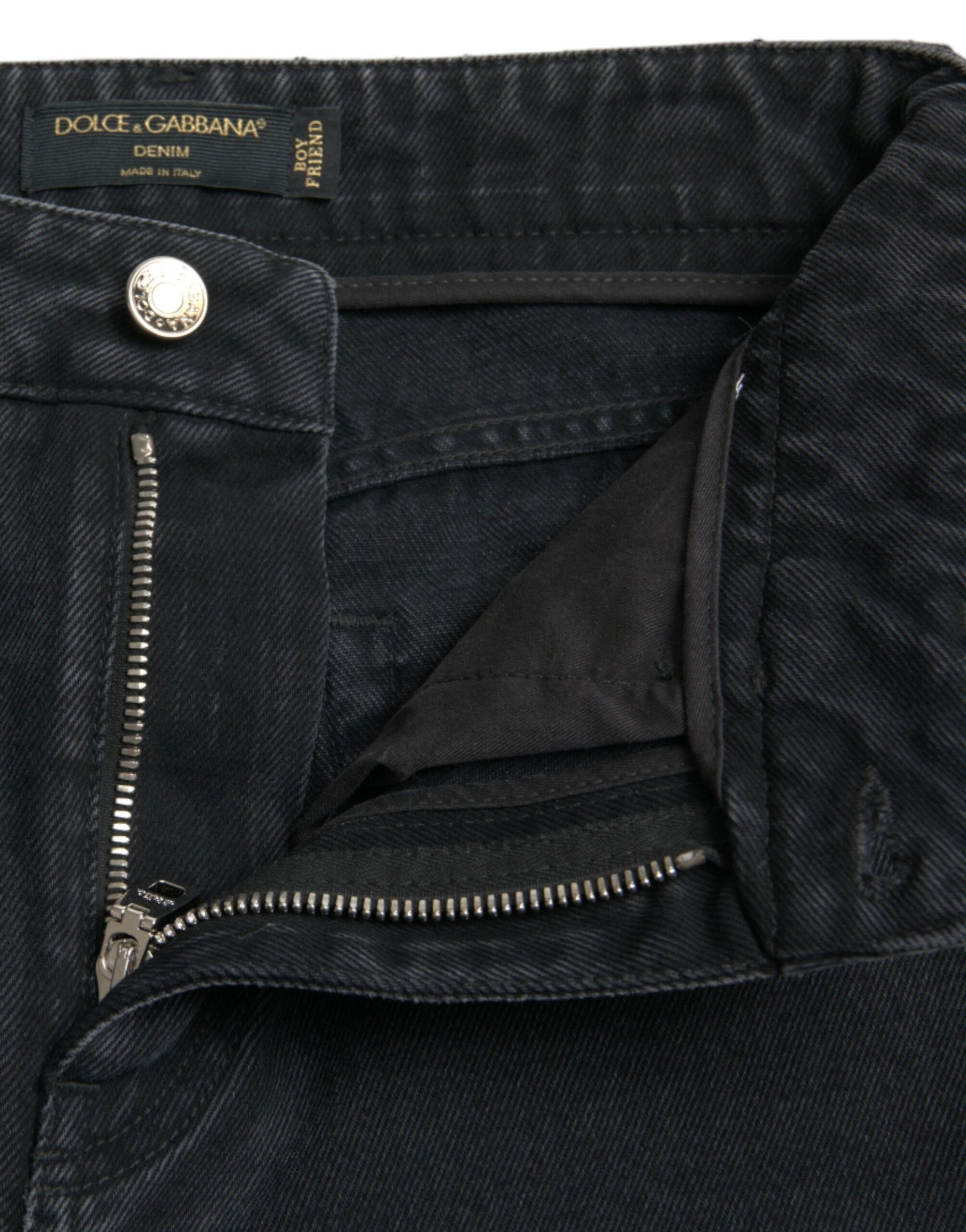Dolce &amp; Gabbana Elegant High-Waist Black Stretch Jeans