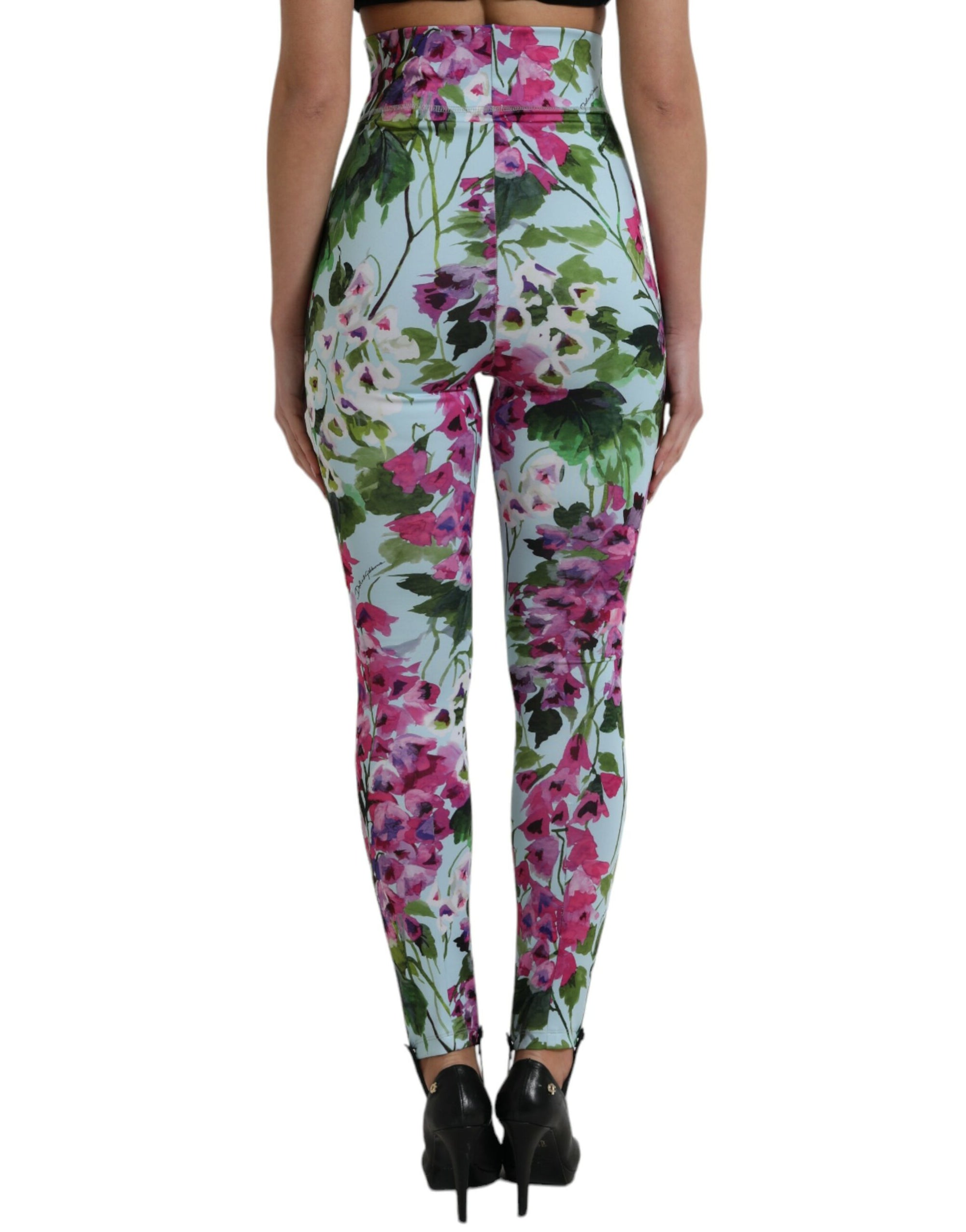 Dolce &amp; Gabbana Elegant Floral High-Rise Leggings Pants