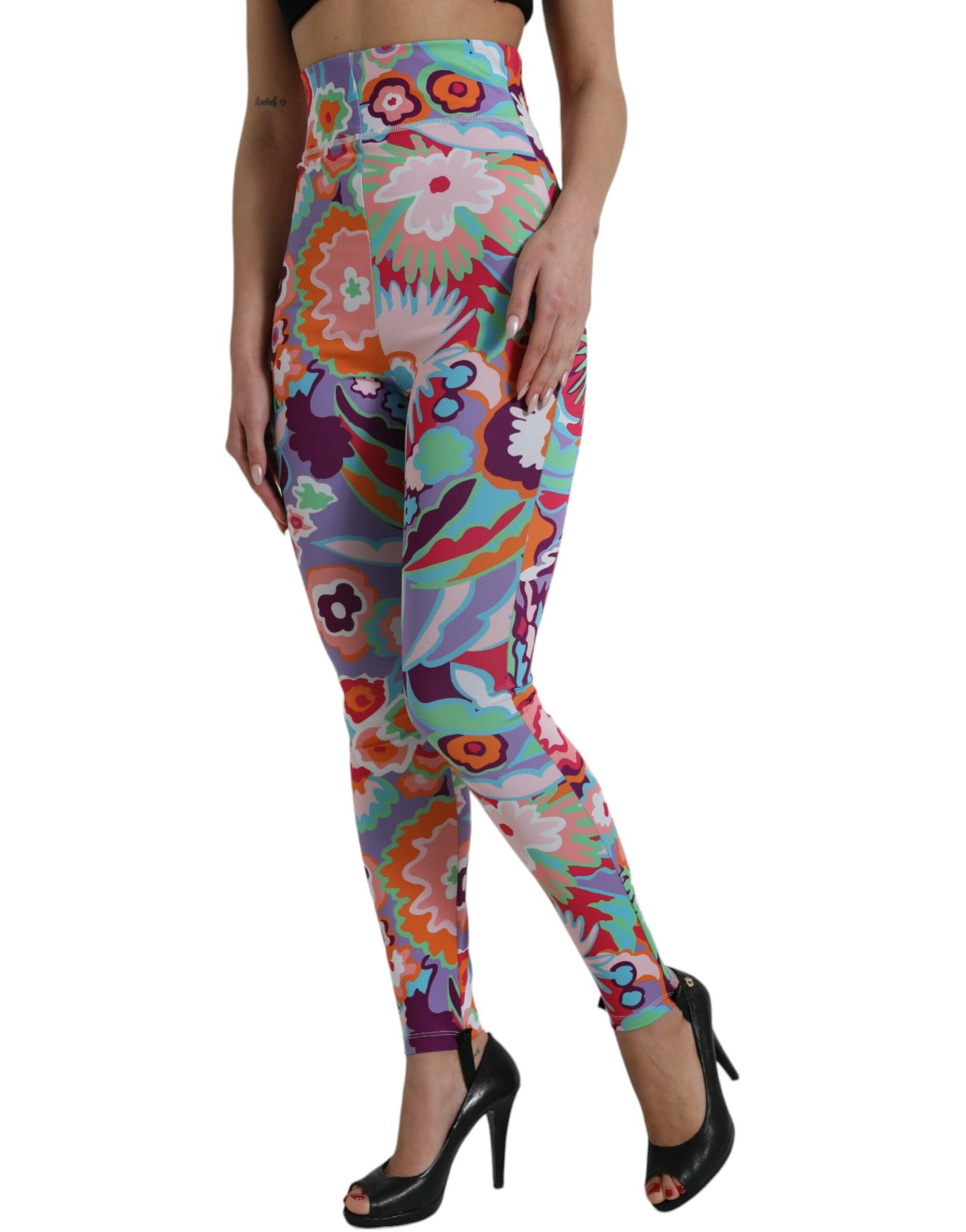 Dolce &amp; Gabbana Enchanting Floral Print High-Waist Leggings