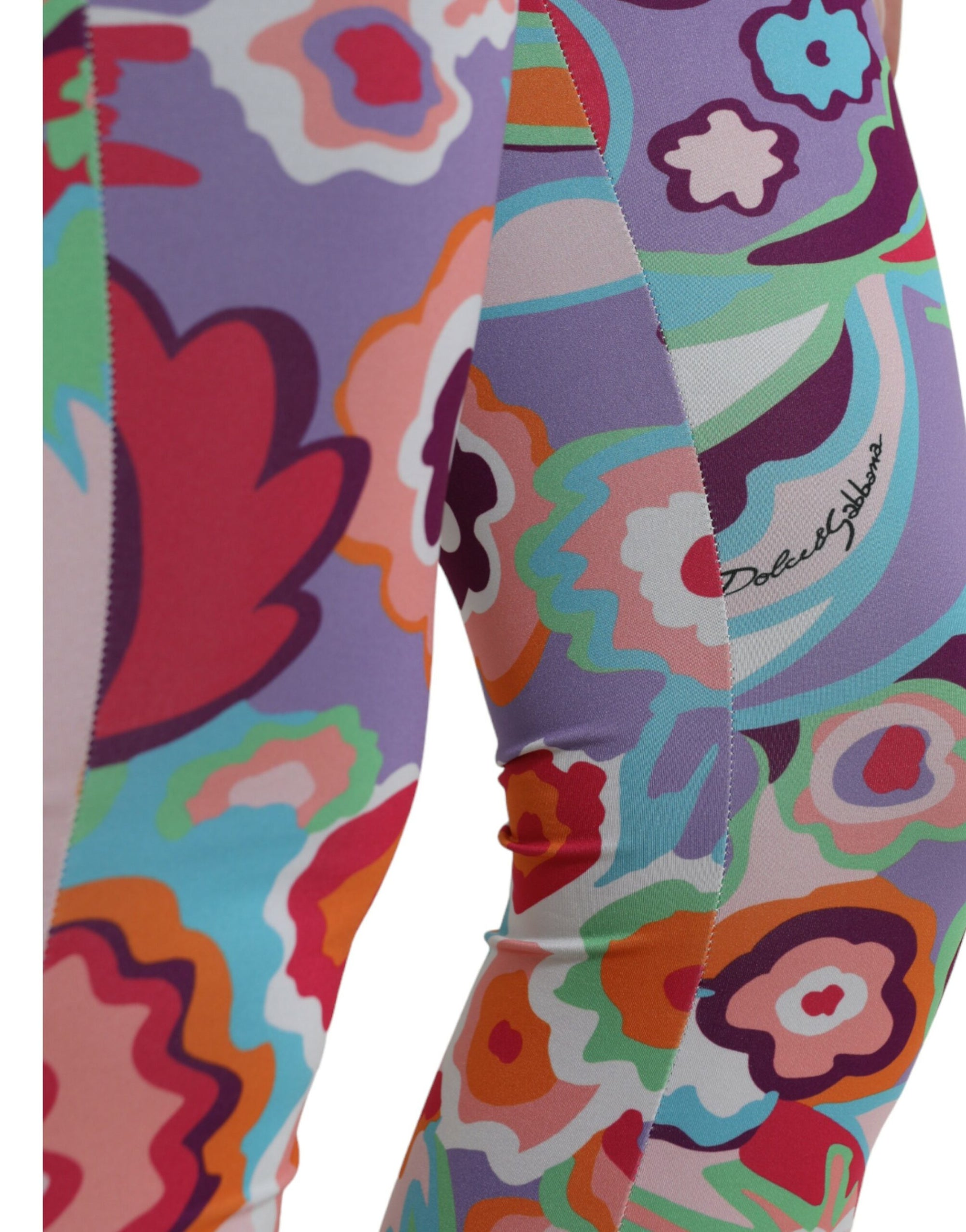 Dolce &amp; Gabbana Enchanting Floral Print High-Waist Leggings