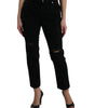 Dolce &amp; Gabbana Elegant High Waist Black Stretch Jeans