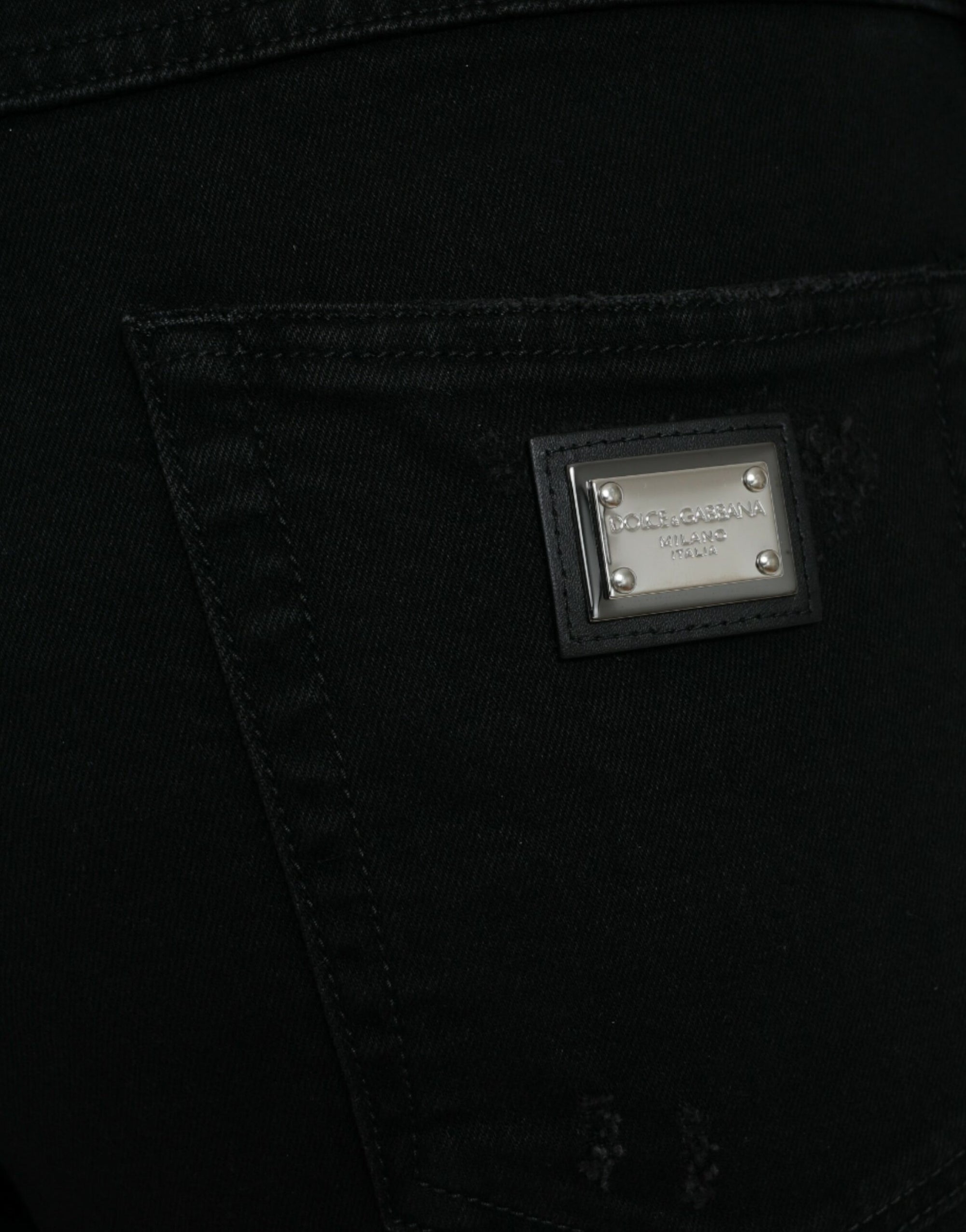 Dolce &amp; Gabbana Elegant High Waist Black Stretch Jeans